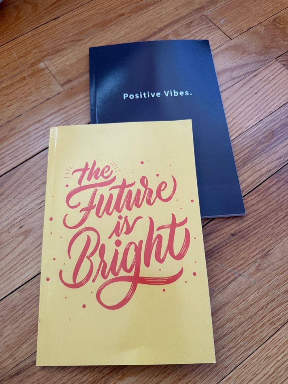 Yellow Notebook "The Future is Bright" + Black "Positive Vibes" Notebook